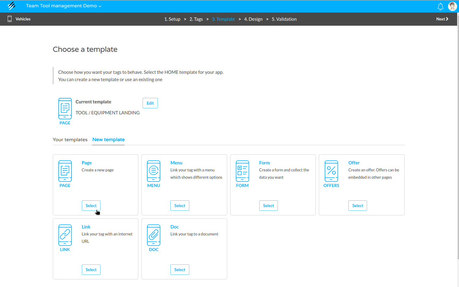 Create a template for your app