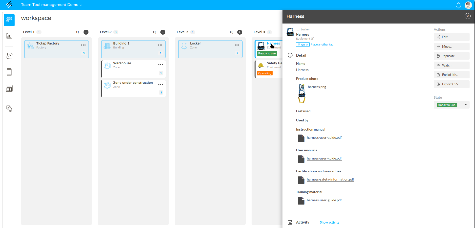 Workspace: Asset details