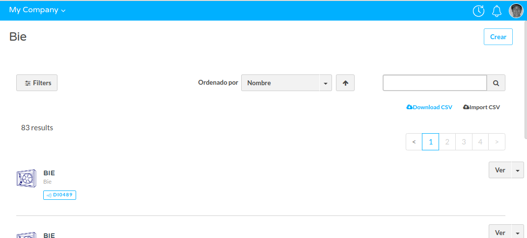 Export entities