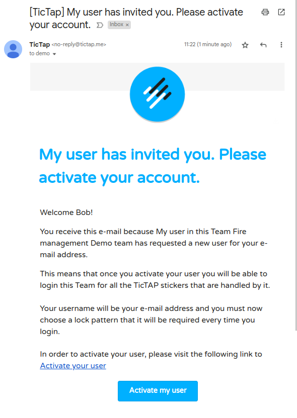Invitation Email Screenshot